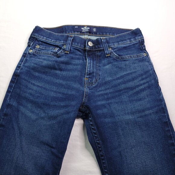 Hollister Mens Epic Flex Slim Straight Jeans 26X28 Stretch Dark Wash Hemmed - Picture 6 of 8
